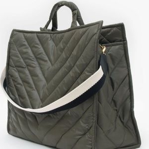 Clare V - Clare Viver - New Green Quilted Tote Bag W/Shoulder Strap. Rare!